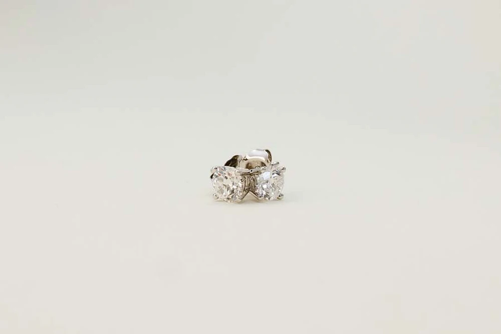 Classic Solitaire Stud Earrings with .80 Carat TW of Lab Created Diamonds in 10kt White Gold