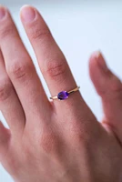 Ring with Oval Amethyst in 10kt Yellow Gold