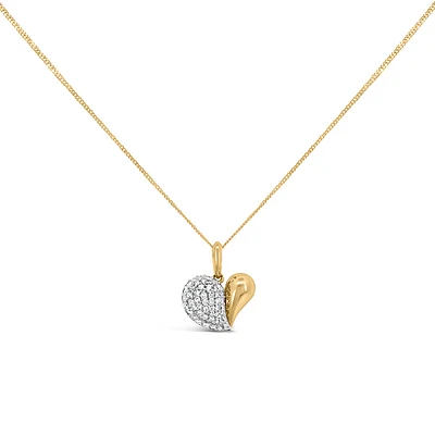 Heart Pendant with .23 Carat TW of Diamonds in 10kt Yellow Gold with Chain