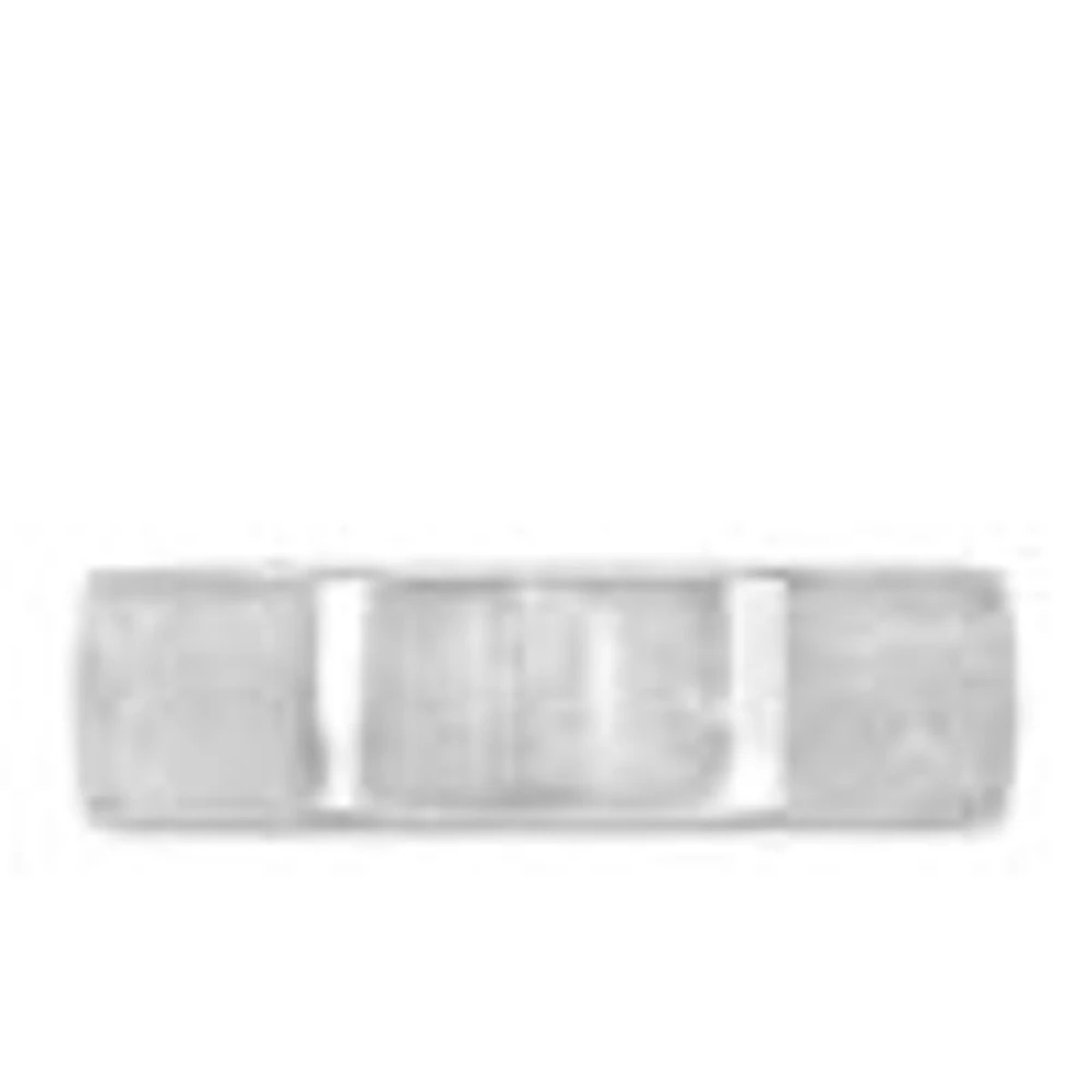 6MM Satin Finish Comfort Fit Wedding Band White Gold