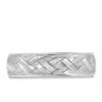6MM Braided Comfort Fit Wedding Band White Gold
