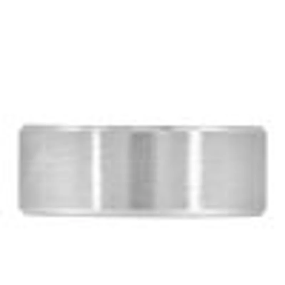 8MM Satin Finish Comfort Fit Wedding Band White Gold