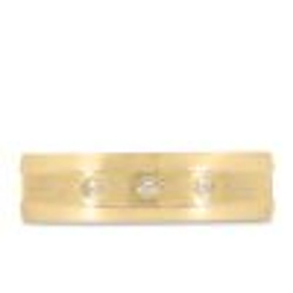 6MM Comfort Fit Wedding Band with .03 Carat TW of Diamonds Yellow Gold