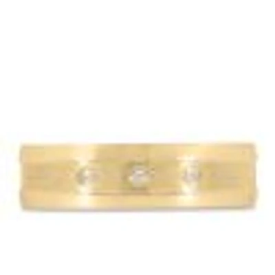 6MM Comfort Fit Wedding Band with .03 Carat TW of Diamonds Yellow Gold