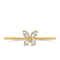 Butterfly Ring with .05 Carat TW of Diamonds in 10kt Yellow Gold