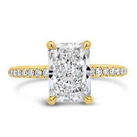 Radiant Engagement Ring with 3.20 Carat TW of Lab Created Diamonds in 14kt Yellow Gold