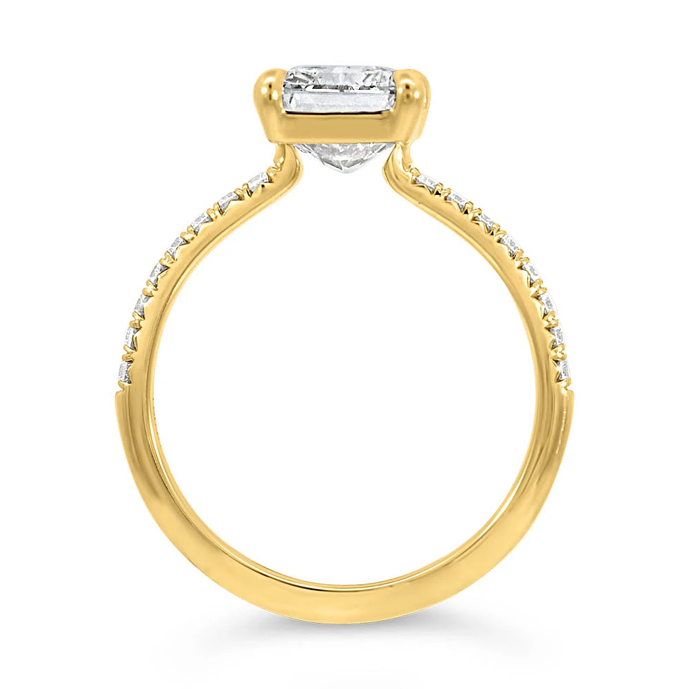 Radiant Engagement Ring with 3.20 Carat TW of Lab Created Diamonds in 14kt Yellow Gold