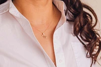 Dragonfly Pendant with .13 Carat TW of Diamonds in 10kt Yellow Gold with Chain