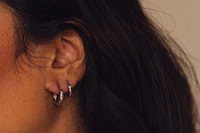Huggie Hoop Earrings with Carat TW of Diamonds in 10kt Gold