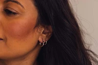Huggie Hoop Earrings with Carat TW of Diamonds in 10kt Gold