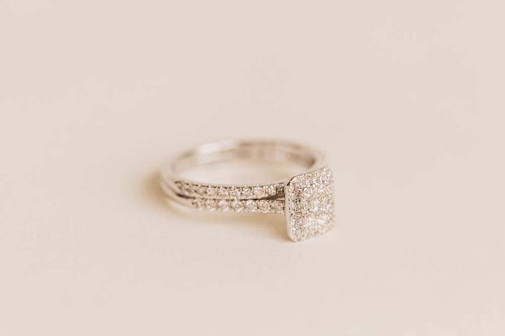 Halo Engagement Ring Set with .50 Carat TW of Diamonds in 14kt White Gold