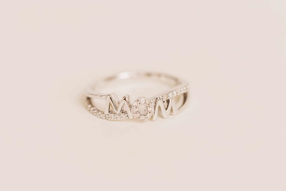 Mom Ring with .12 Carat TW of Diamonds in 10kt White Gold