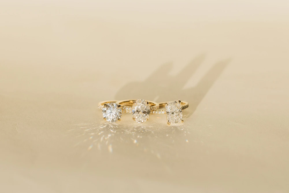 Radiant Engagement Ring with 3.20 Carat TW of Lab Created Diamonds in 14kt Yellow Gold