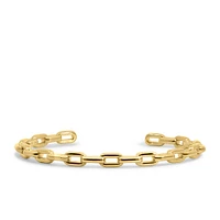 Open Paperclip Link Bangle in Gold Plated Sterling Silver