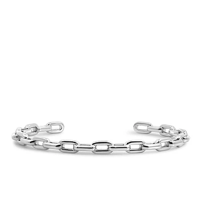 Open Paperclip Link Bangle in Sterling Silver