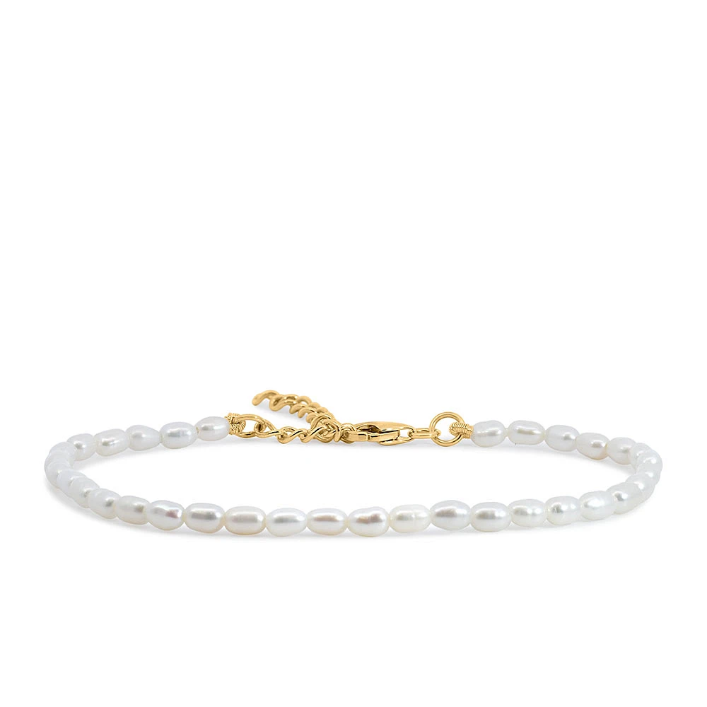 6″+1.5″ Freshwater Pearl Bracelet in 10kt Yellow Gold