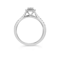 Halo Engagement Ring Set with .50 Carat TW of Diamonds in 14kt White Gold