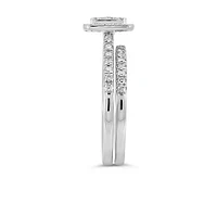 Halo Engagement Ring Set with .50 Carat TW of Diamonds in 14kt White Gold