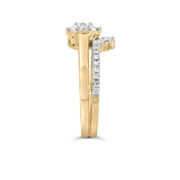 Halo Engagement Ring Set with .50 Carat TW of Diamonds in 10kt Yellow Gold
