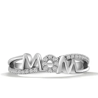 Mom Ring with .12 Carat TW of Diamonds in 10kt White Gold