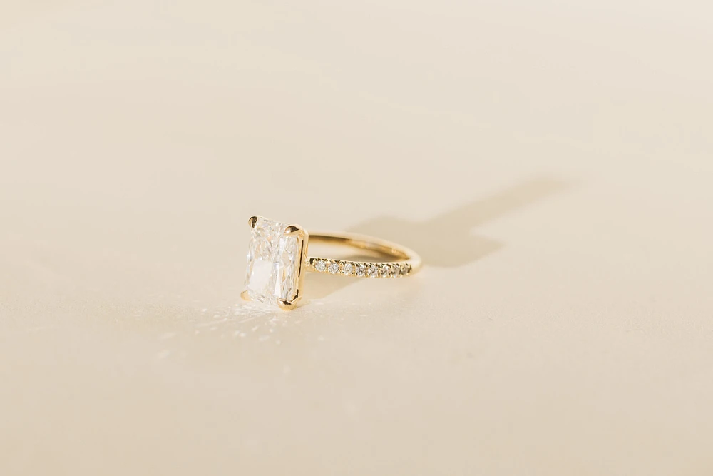 Radiant Engagement Ring with 3.20 Carat TW of Lab Created Diamonds in 14kt Yellow Gold