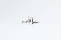 Emerald Cut Engagement Ring with 2.20 Carat TW of Lab Created Diamonds in 14kt White Gold