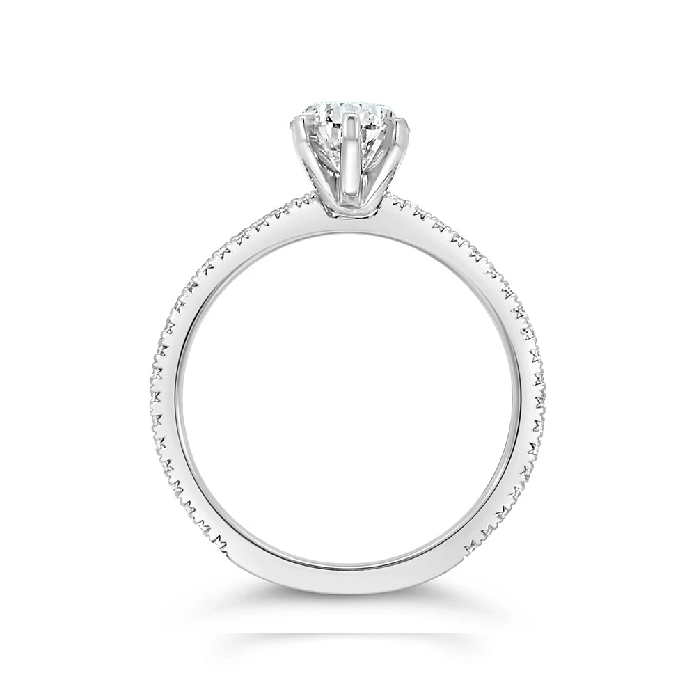 Pear Engagement Ring with 2.20 Carat TW of Lab Created Diamonds in 14kt White Gold