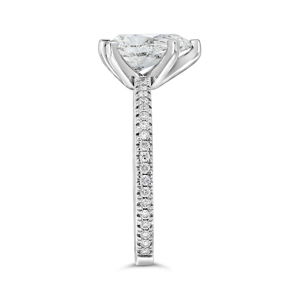 Pear Engagement Ring with 2.20 Carat TW of Lab Created Diamonds in 14kt White Gold