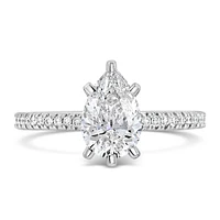 Pear Engagement Ring with 2.20 Carat TW of Lab Created Diamonds in 14kt White Gold