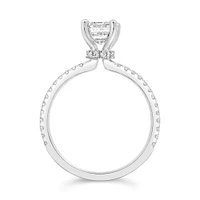 Emerald Cut Engagement Ring with 2.20 Carat TW of Lab Created Diamonds in 14kt White Gold