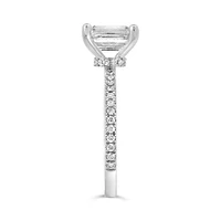 Emerald Cut Engagement Ring with 2.20 Carat TW of Lab Created Diamonds in 14kt White Gold