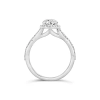 Oval Engagement Ring with Carat TW of Lab Created Diamonds in 14kt White Gold