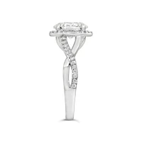 Oval Engagement Ring with Carat TW of Lab Created Diamonds in 14kt White Gold