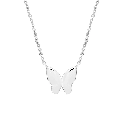 16″+1″ Butterfly Necklace in Sterling Silver
