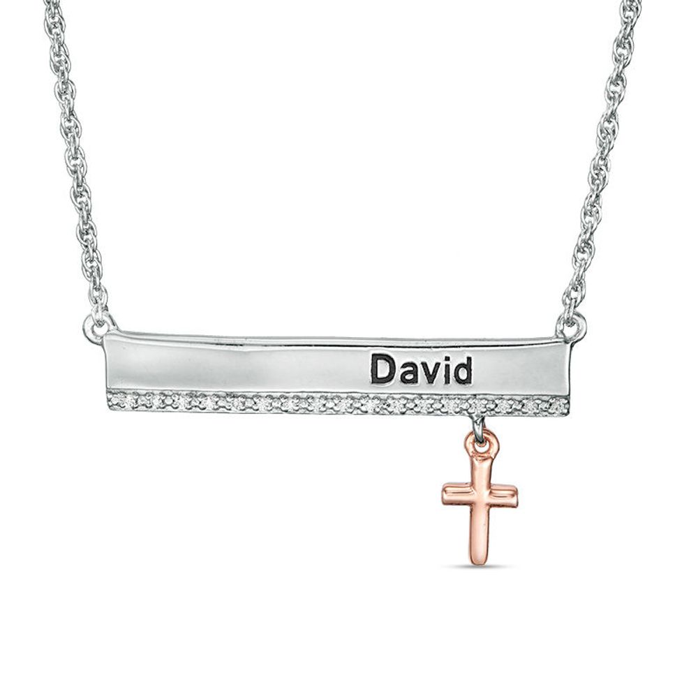Sideways Cross Necklace in 10K Gold 
