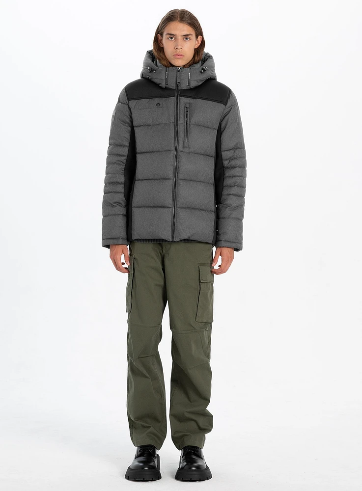 CARLYLE | Textured Heather Puffer Jacket