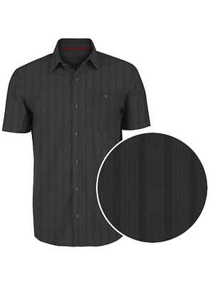 CARLO | Natural Blend Cotton Textured Striped Shirt