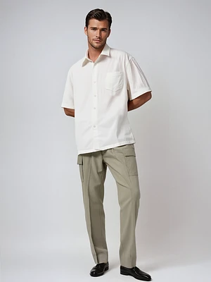 HARVEY | Chino Cargo Pants With Elastic Waistband And Drawcord