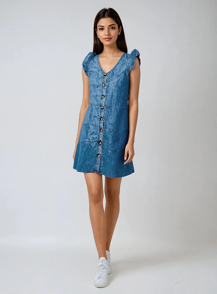 STELLA | Sleeveless Button Dress