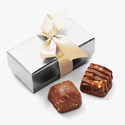 Assorted Chocolate Silver Favour, Ivory Ribbon, 2 pc