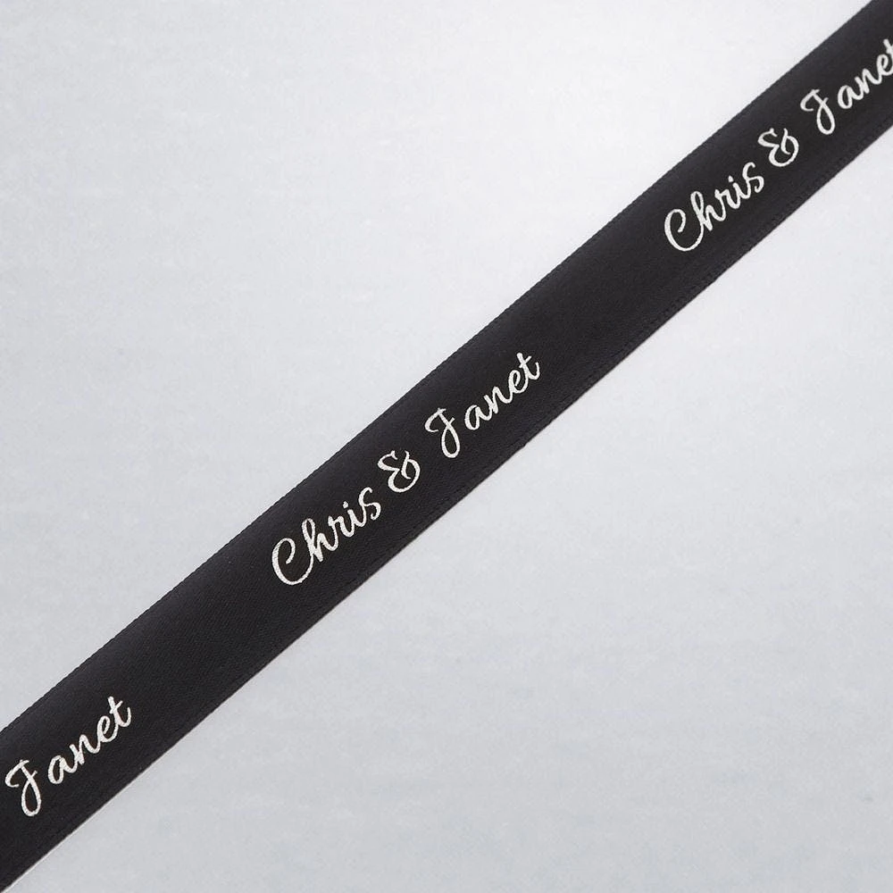 Assorted Chocolate Silver Favour, Personalized Black Ribbon