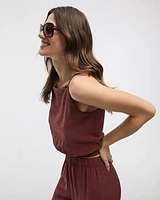 Camisole à col carré avec ourlet bulle
