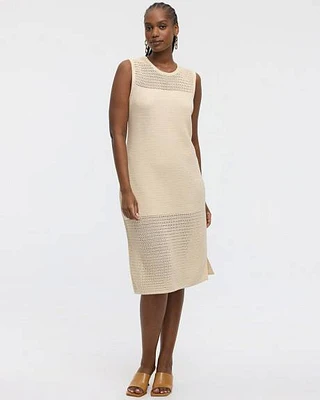 Robe midi en tricot sans manches