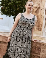 Sleeveless Scoop-Neck Midi Dress with Open Back