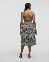 Sleeveless Scoop-Neck Midi Dress with Open Back