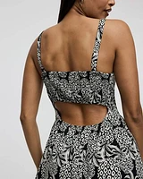 Sleeveless Scoop-Neck Midi Dress with Open Back