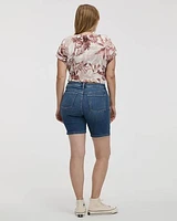 Mid-Rise Denim Bermuda