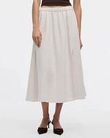 Swing Midi Skirt with Front Slit