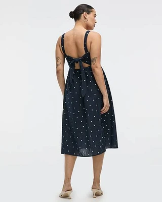 Sleeveless Square-Neck Midi Dress