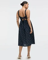 Sleeveless Square-Neck Midi Dress